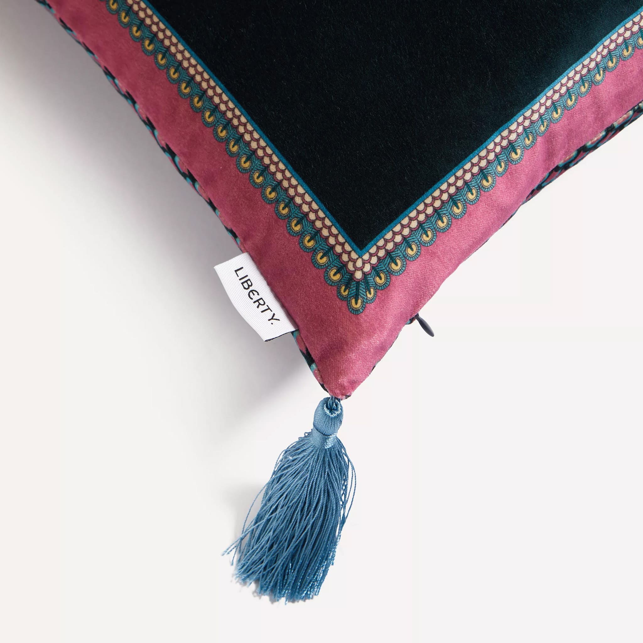 Cuscino in Velluto Peacock Garden Square Navy - Liberty London - Image 3