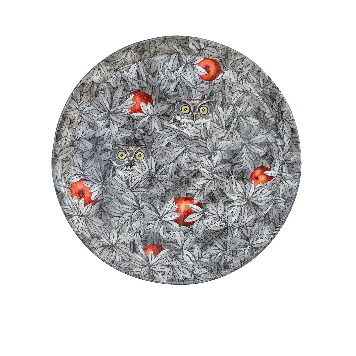 Vassoio Foglie e Civette Diametro 60 cm Exclusive CM70 - Fornasetti