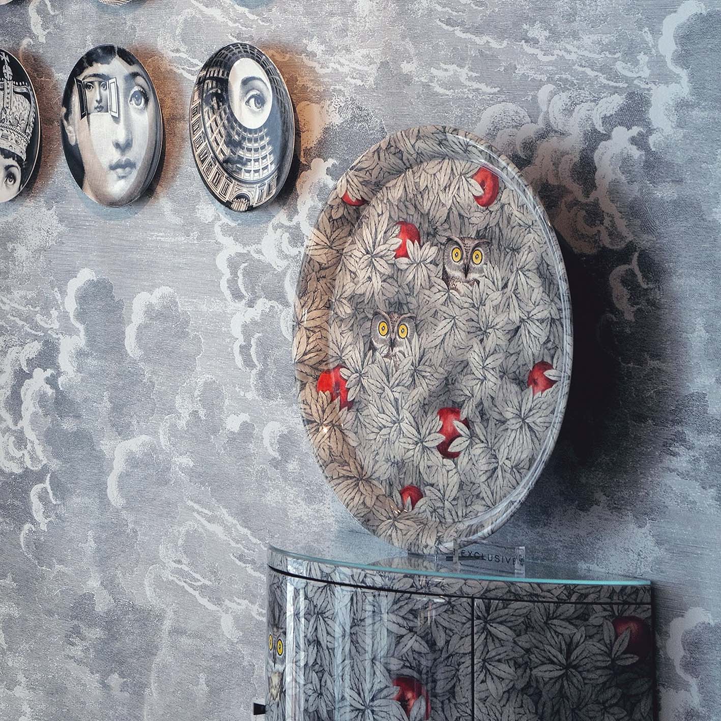 Vassoio Foglie e Civette Diametro 60 cm Exclusive CM70 - Fornasetti - Image 2